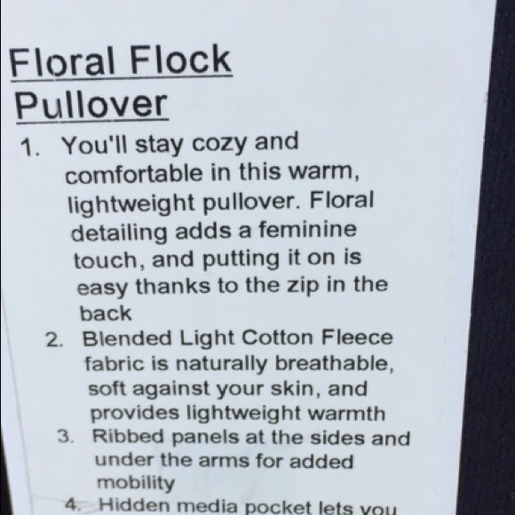 NWT MDNI LULULEMON FLORAL FLOCK PULLOVER - Size 2 - Picture 6 of 8